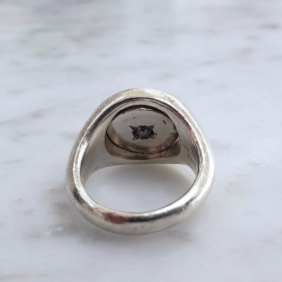 Henson Diamond and Sterling Flip Signet Ring -- Australian - Picture 7 of 10